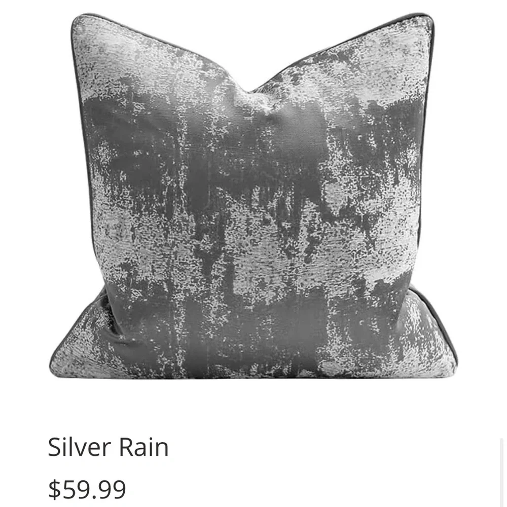 Set of 2. Luxurious 22X22 Jacquard Silver Rain pillow cover Set W.